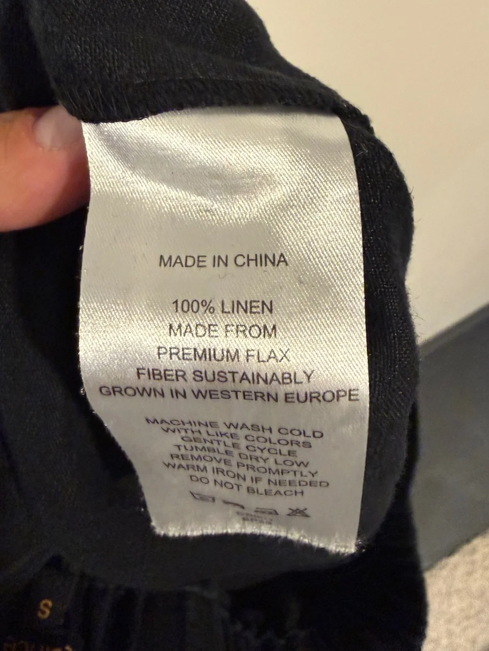 Quince European Linen Tapered Ankle Pant - Size Small - Black